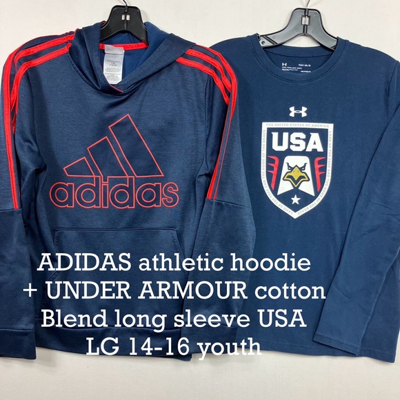 Under Armour Other - 📦Under Armor Youth navy long sleeve (FREE Adidas Hoodie) *DISCOUNTED SHIPPING